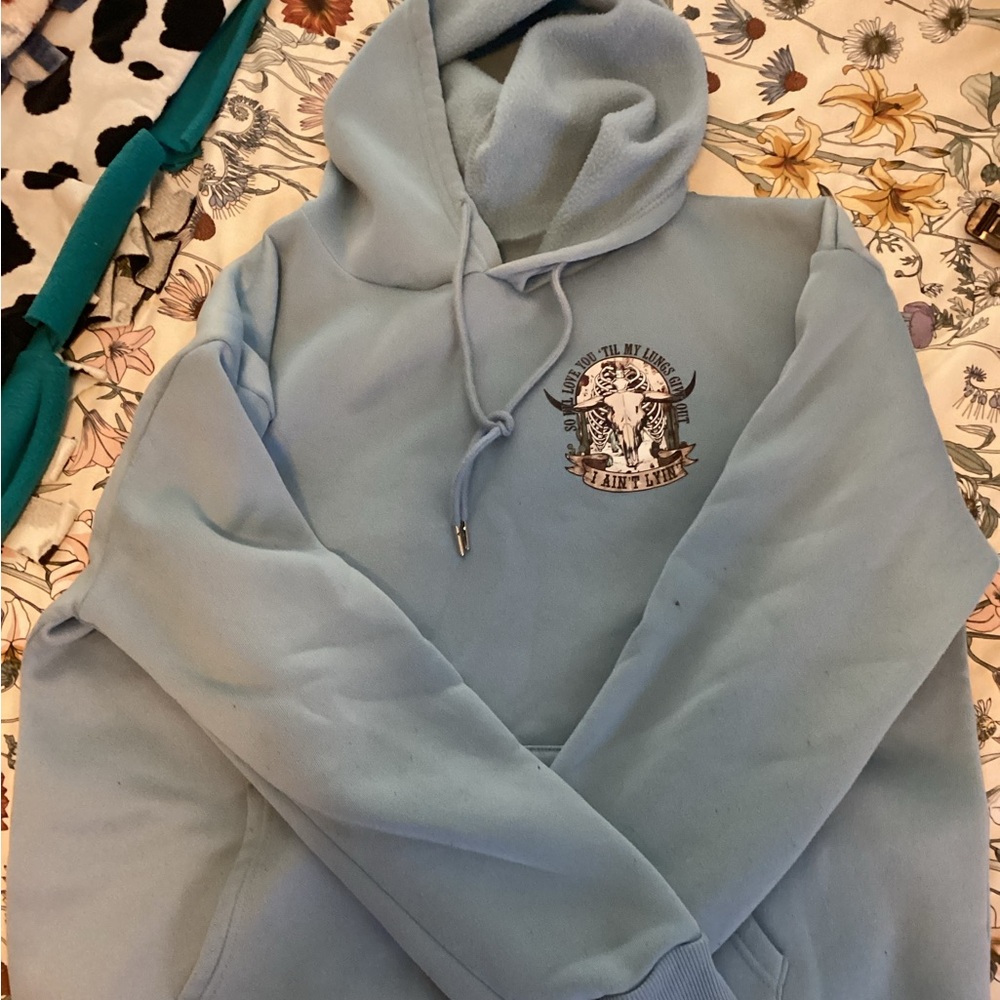 SHEIN Light Blue Hoodie